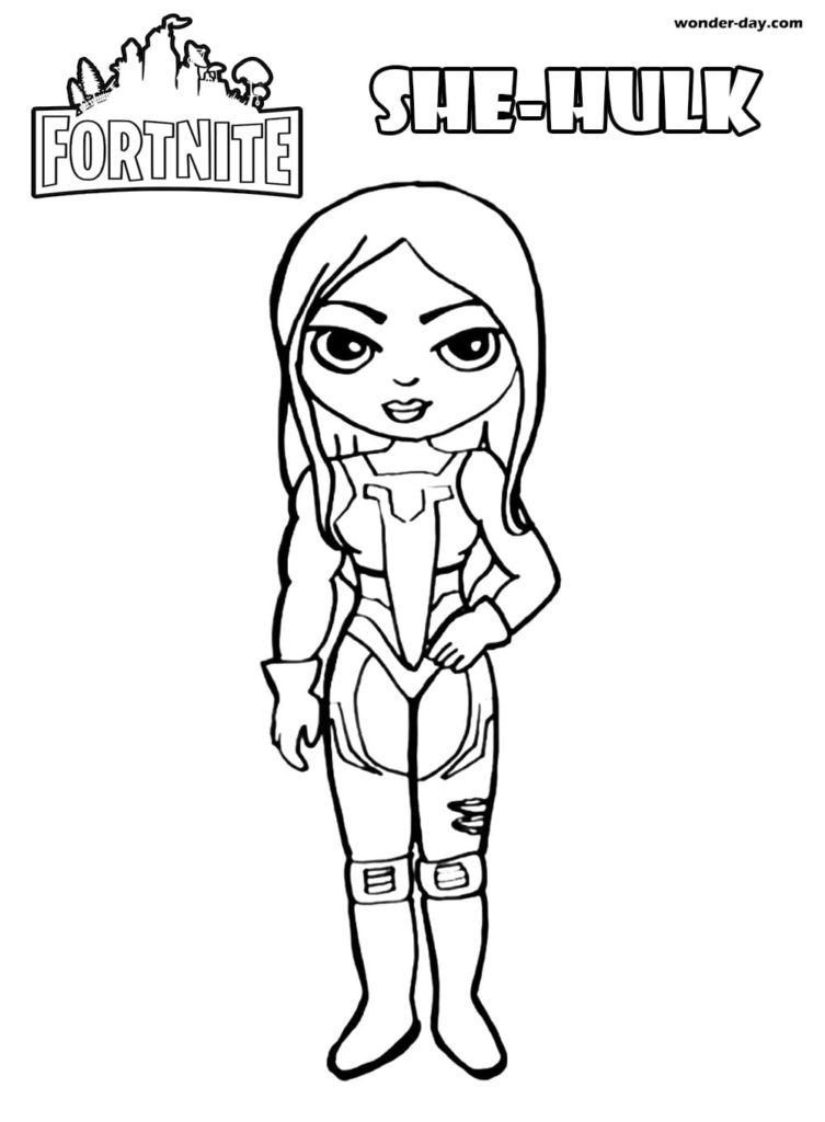She Hulk Fortnite coloring pages
