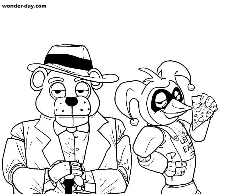 Desenhos e Imagens Cinco Noites no Freddy para Colorir e Imprimir