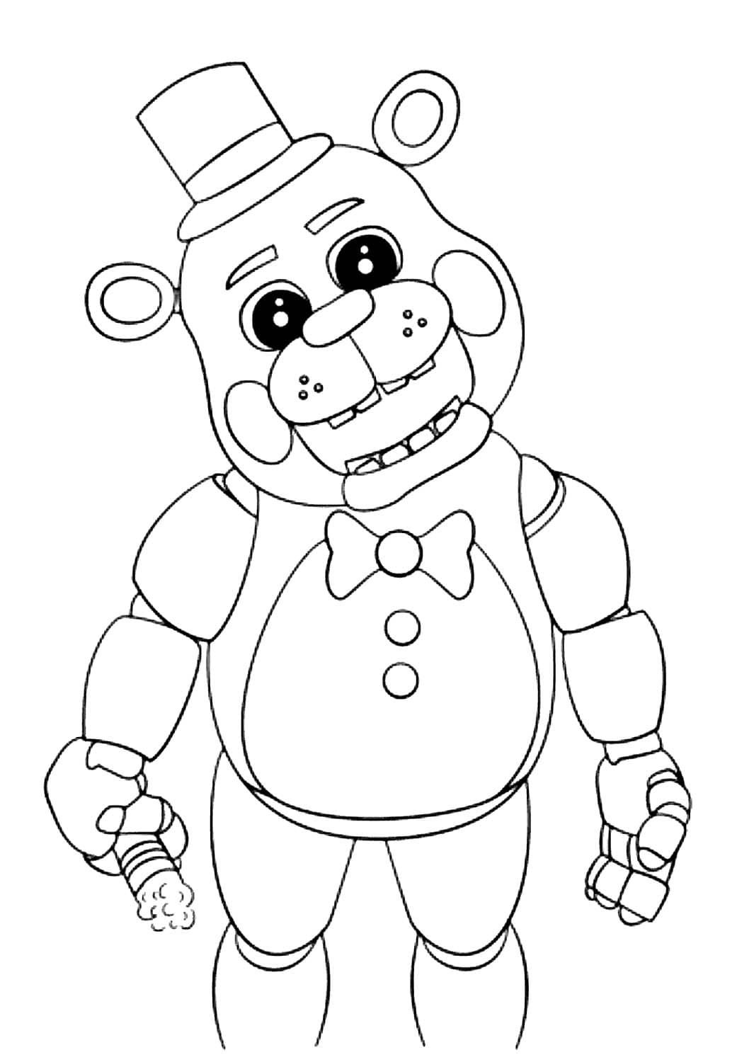 Freddy Fazbear Coloring Page  Fnaf coloring pages, Bear coloring