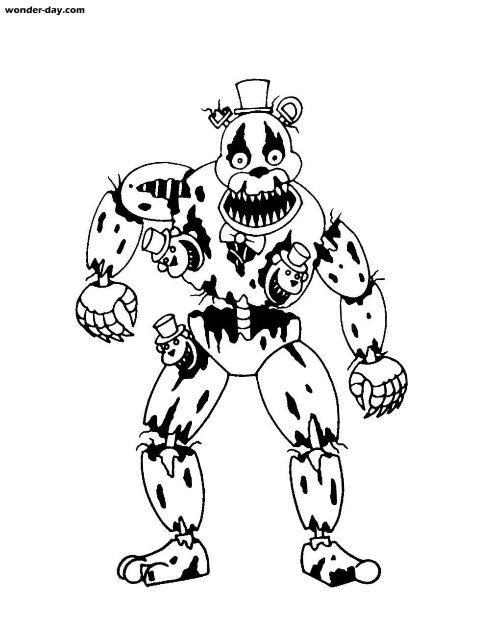 35+ Desenhos do Golden Freddy para Imprimir e Colorir/Pintar