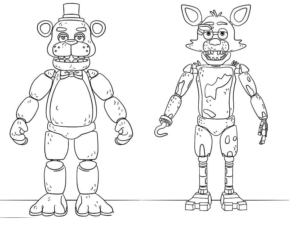 Desenhos para colorir FNAF fofos da Foxy murcha - Desenhos para colorir  gratuitos para impressão