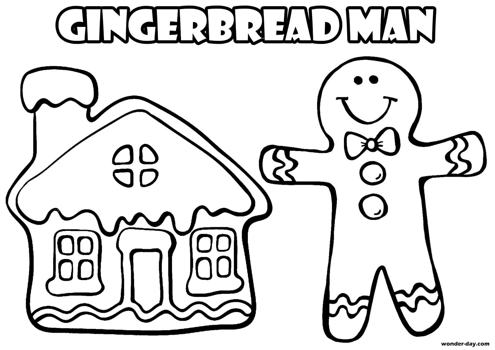 Gingerbread Man Coloring Page 1