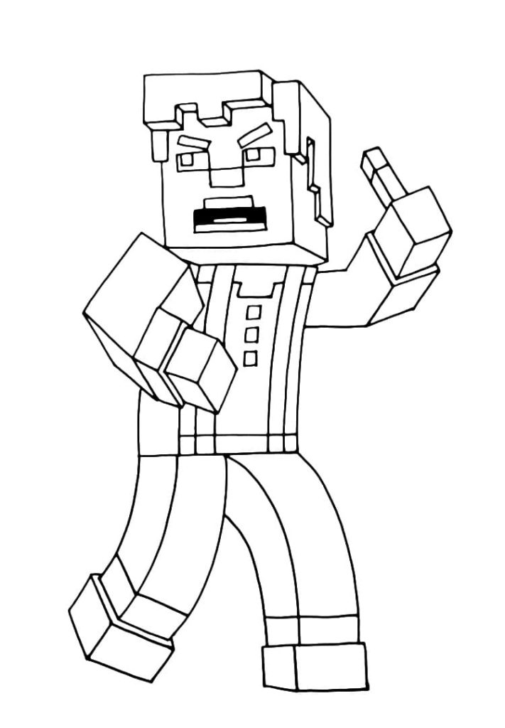 minecraft coloring pages steve with armor