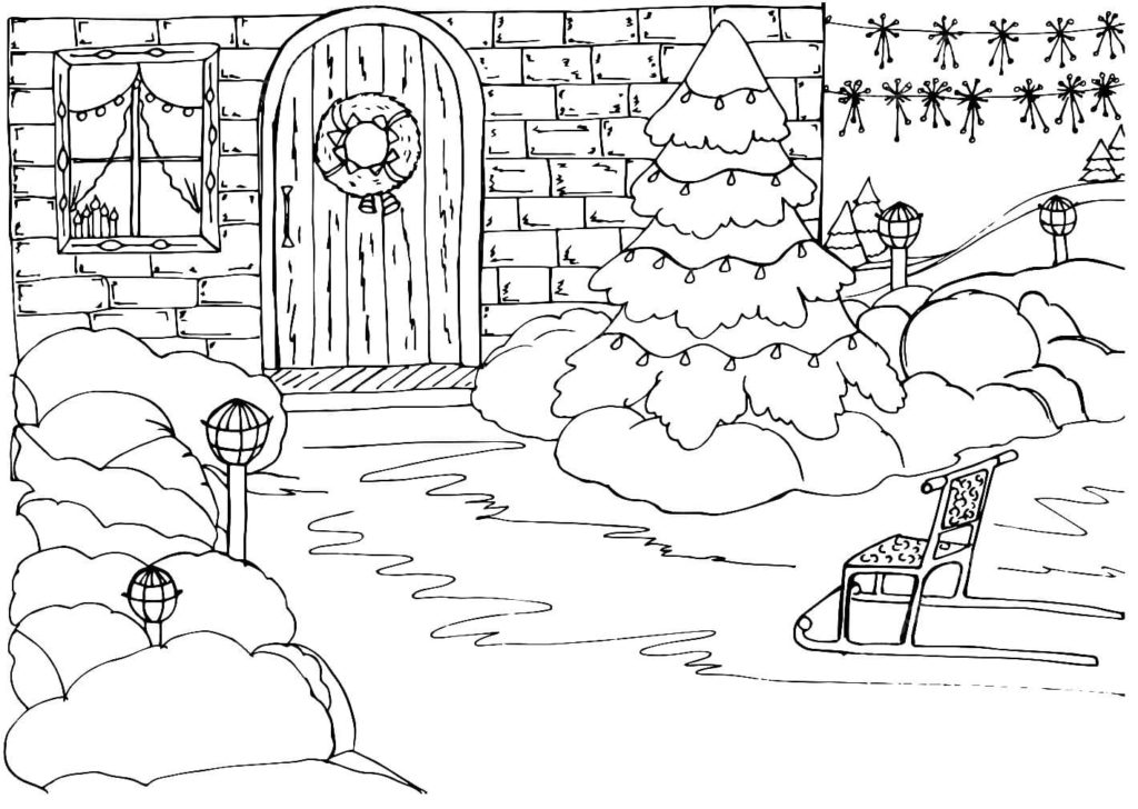Ausmalbilder Winter für Kinder im Format A4