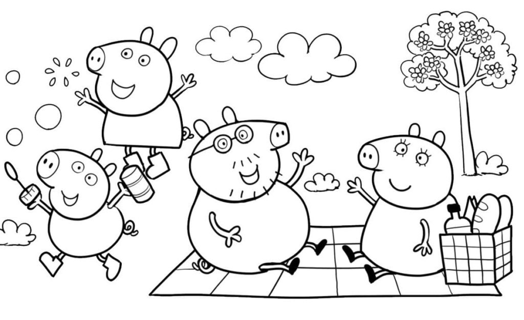 Dibujos de Peppa Pig para colorear. Imprimir gratis