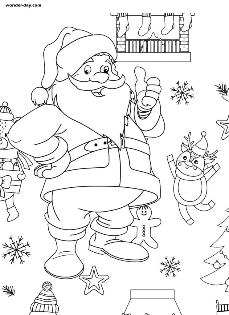 Coloring pages Santa Claus. Print for free
