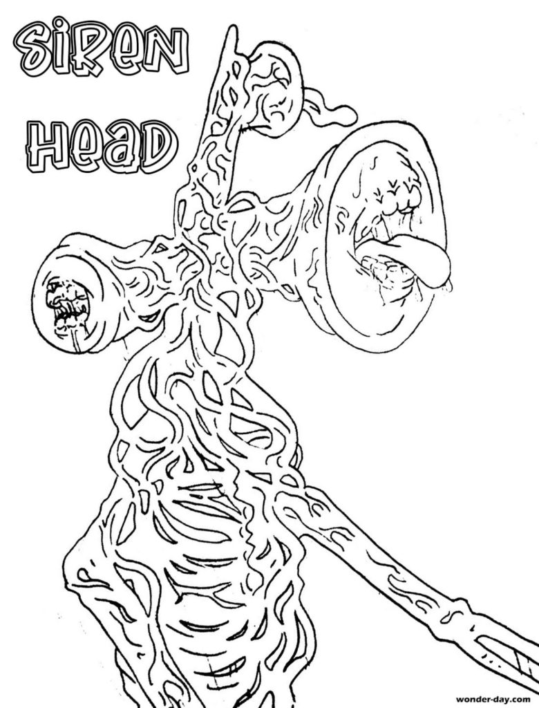 Disegni da colorare Siren Head. Stampa gratuitamente