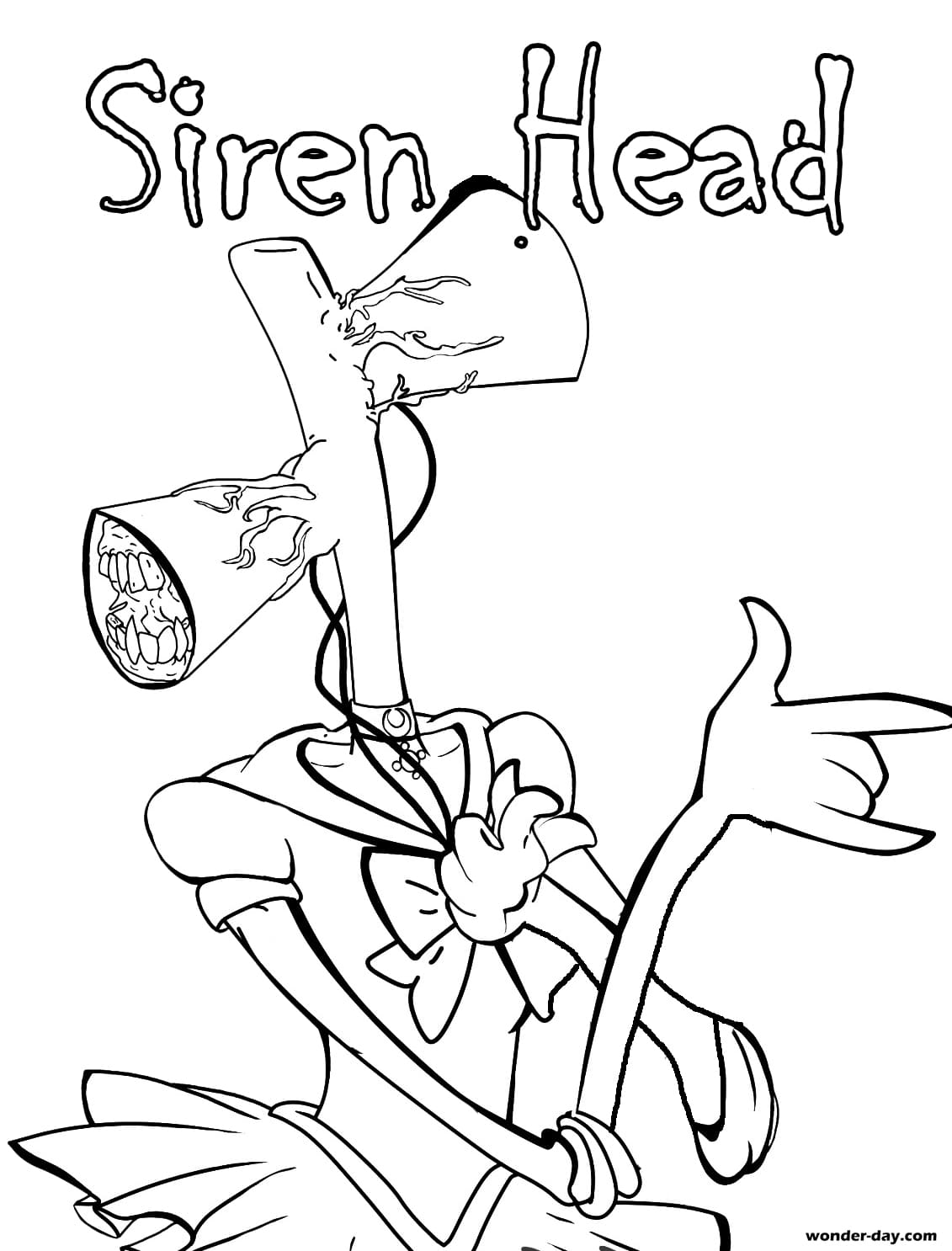 Siren Head Coloring Pages - Free Printable Coloring Pages