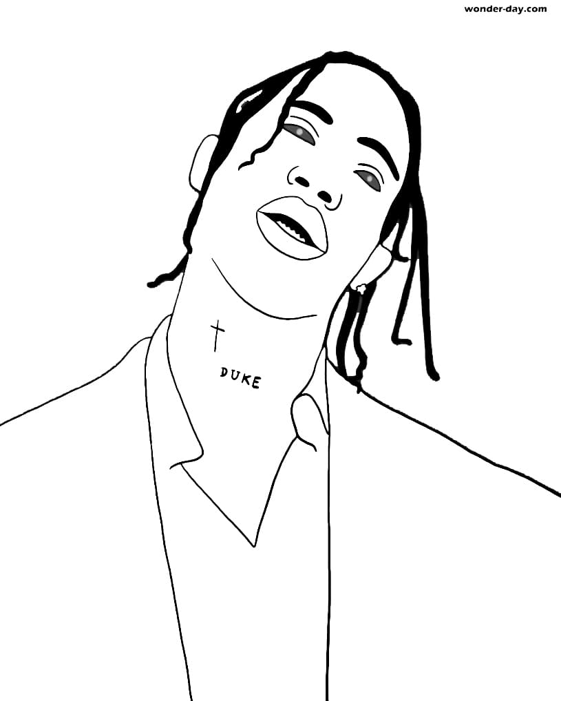 Coloring Pages Travis Scott. Download or print for free