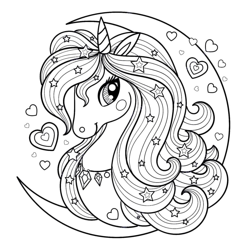 Unicorn coloring pages. Free printable Coloring pages for Kids