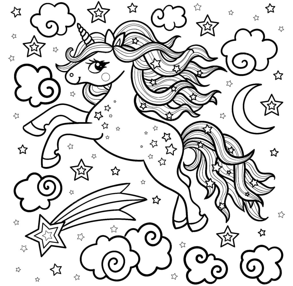 Dibujos de Unicornio para Colorear e Imprimir gratis