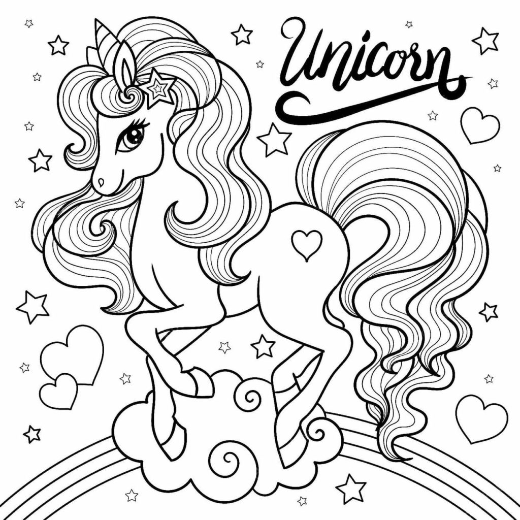 94 Collection Cartoon Unicorn Coloring Pages  Free