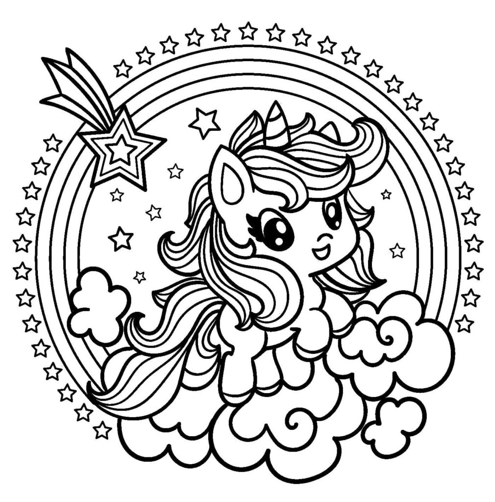 Dibujos de Unicornio para Colorear e Imprimir gratis