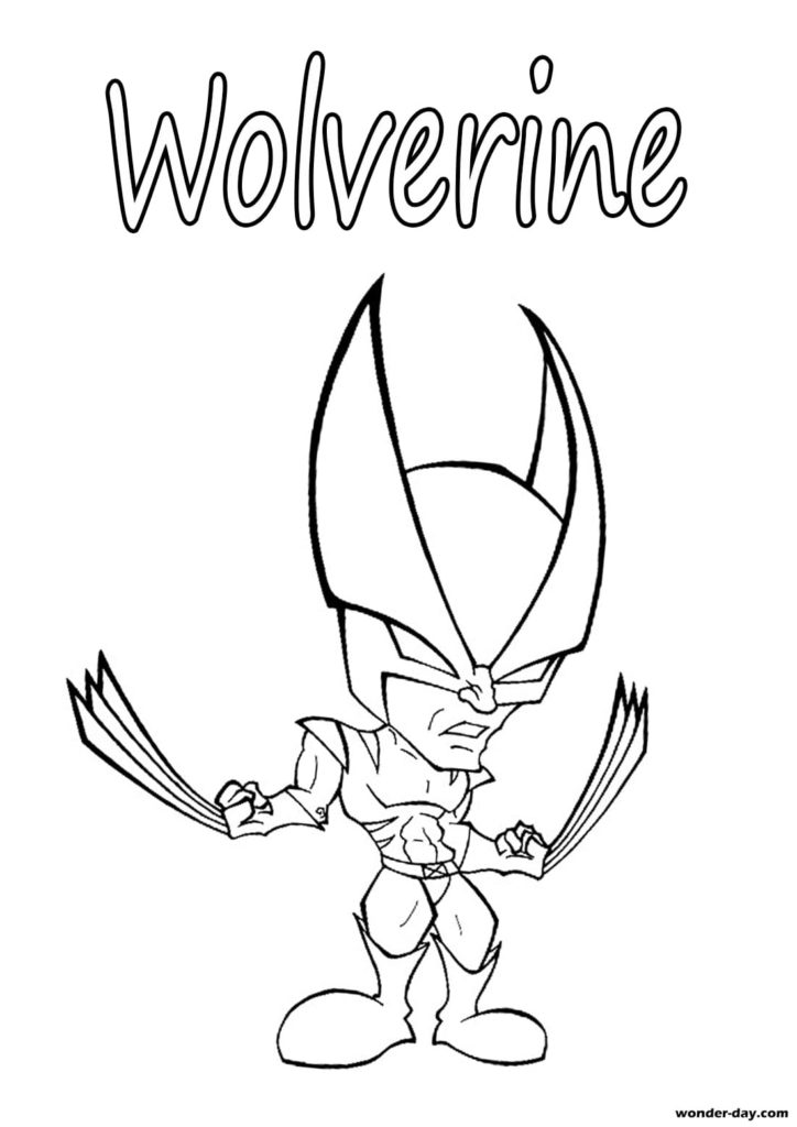 Coloriages de Wolverine. Imprimer gratuitement pour enfants
