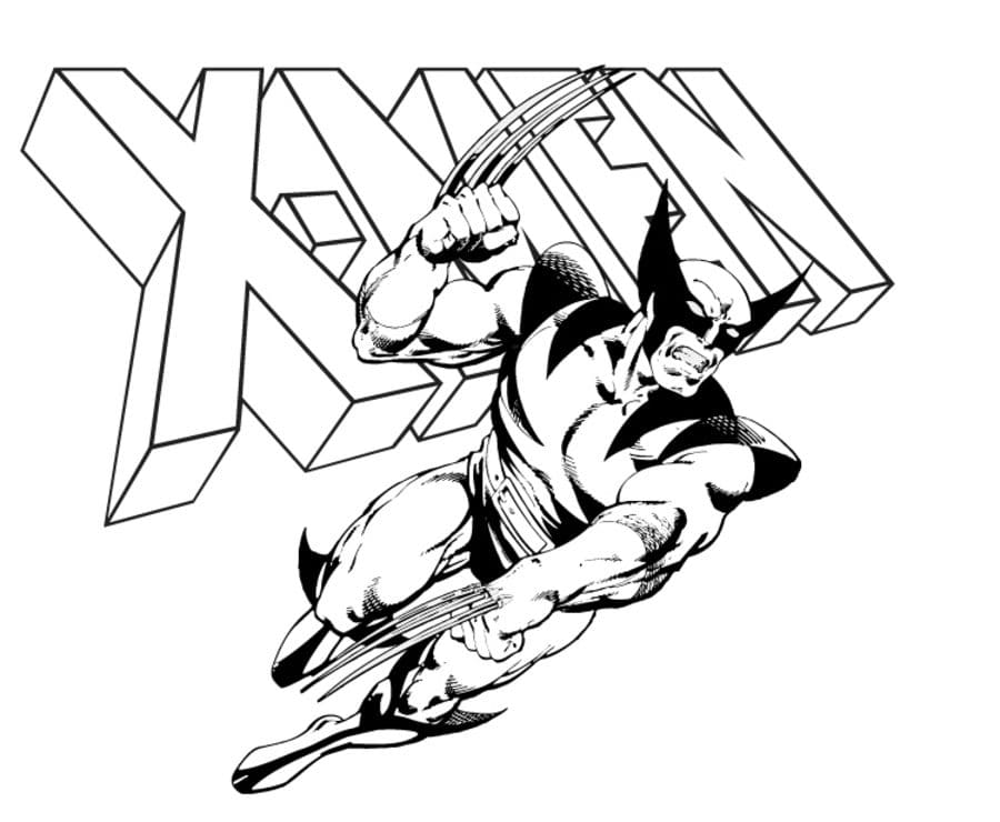 Ausmalbilder Wolverine. Drucken Sie kostenlos für Kinder
