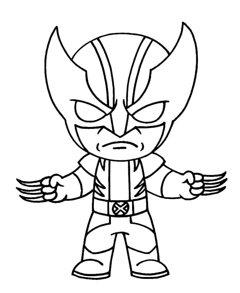 Ausmalbilder Wolverine. Drucken Sie kostenlos für Kinder