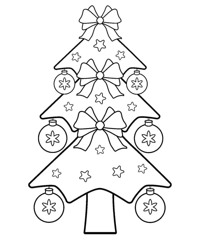 Desenhos de árvore de Natal para Colorir e Imprimir
