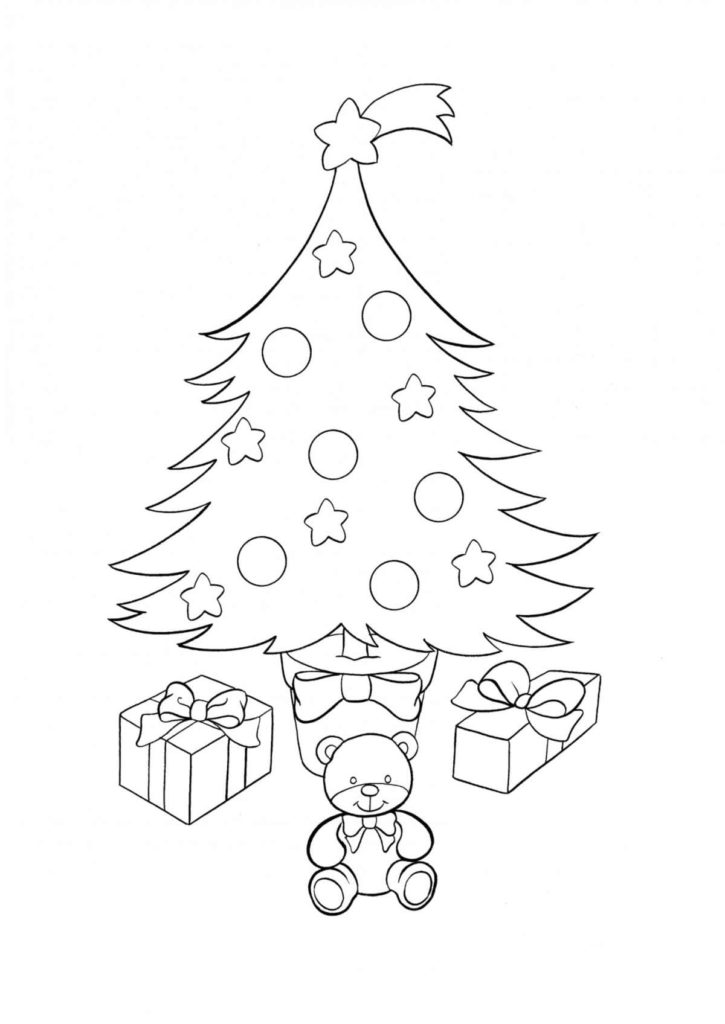 Christmas Tree coloring pages. Free coloring pages for Kids