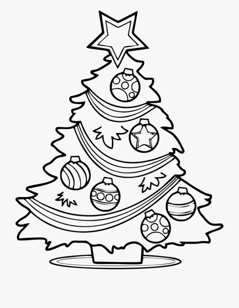 Desenhos de árvore de Natal para Colorir e Imprimir