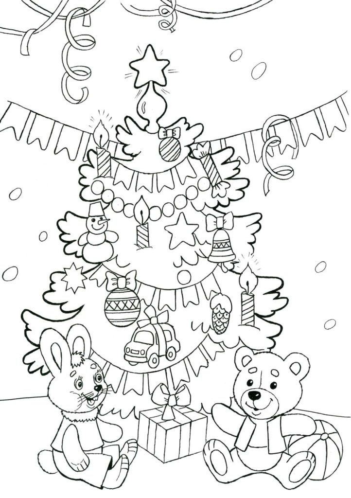 Desenhos de árvore de Natal para Colorir e Imprimir