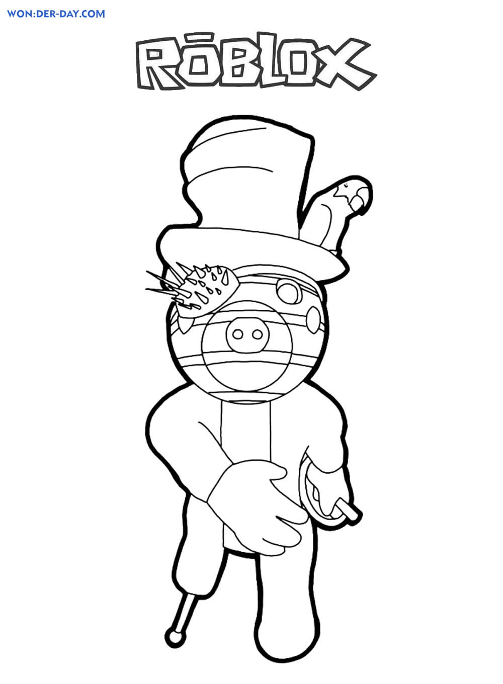 Piggy Roblox Coloring Pages Wonder Day Coloring Pages For Children And Adults - roblox piggy officer doggy drawing