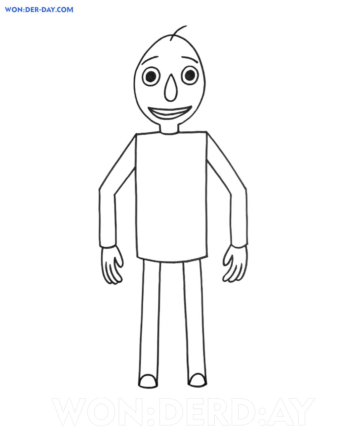 Full Body Baldi's Basics Coloring Pages - Among us coloring pages are