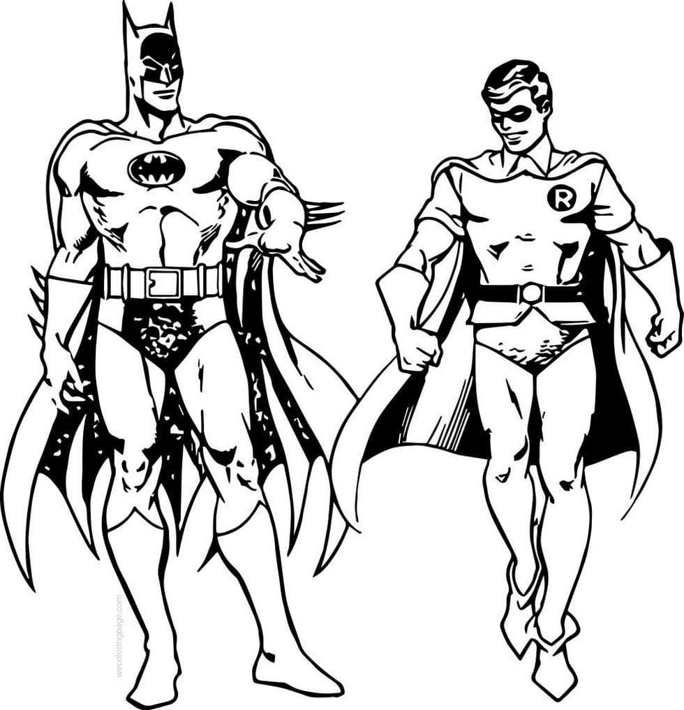 robin and batman coloring pages