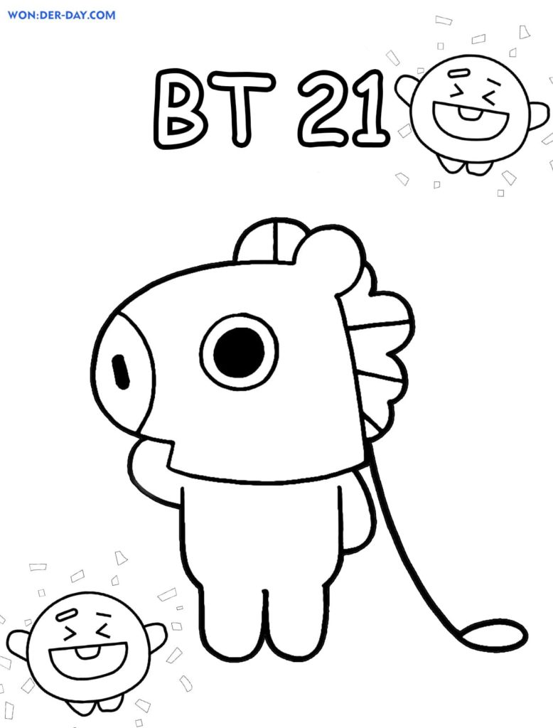 Dibujos para colorear BT21 y pintar