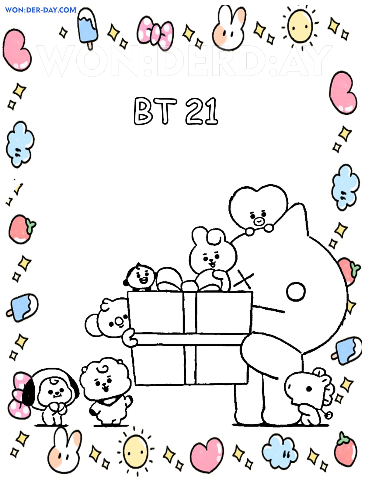 Desenhos do BT21 para Colorir e Imprimir - Colorir Tudo