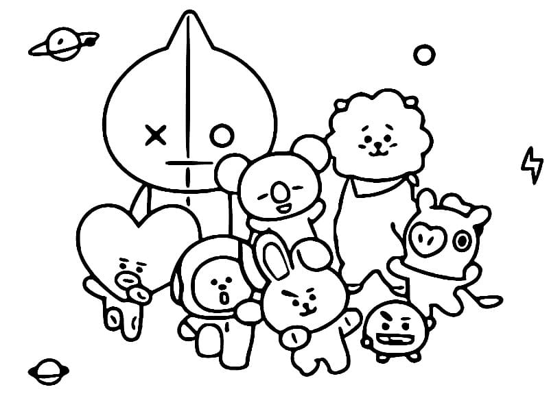 Dibujos para colorear BT21 y pintar | WONDER DAY — Dibujos para colorear  para niños y adultos