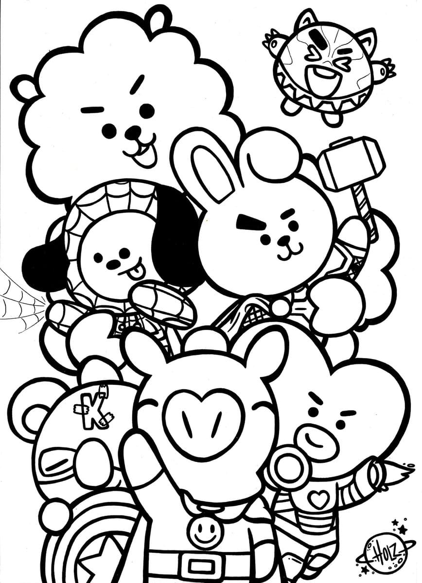 Bt21 Characters Coloring Pages