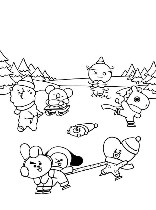 Desenhos do BT21 para Colorir e Imprimir - Colorir Tudo