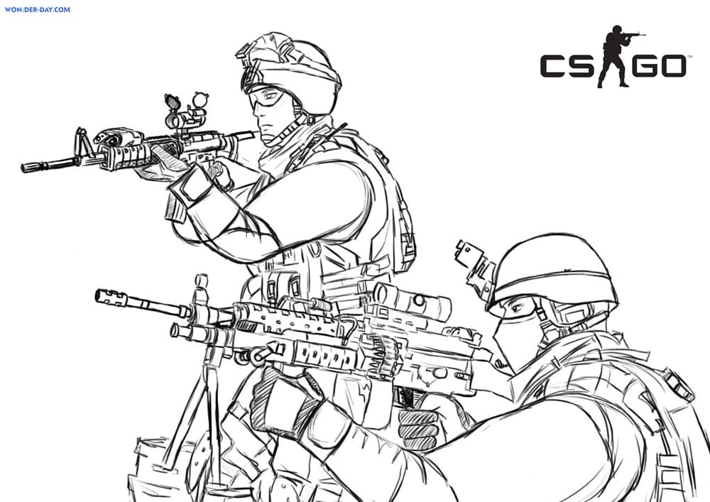  Dibujos de CS GO para colorear y pintar
