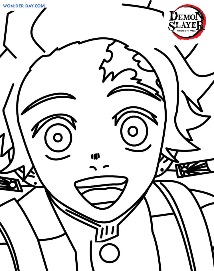 Desenhos de Tanjiro Demon Slayer para Colorir e Imprimir 