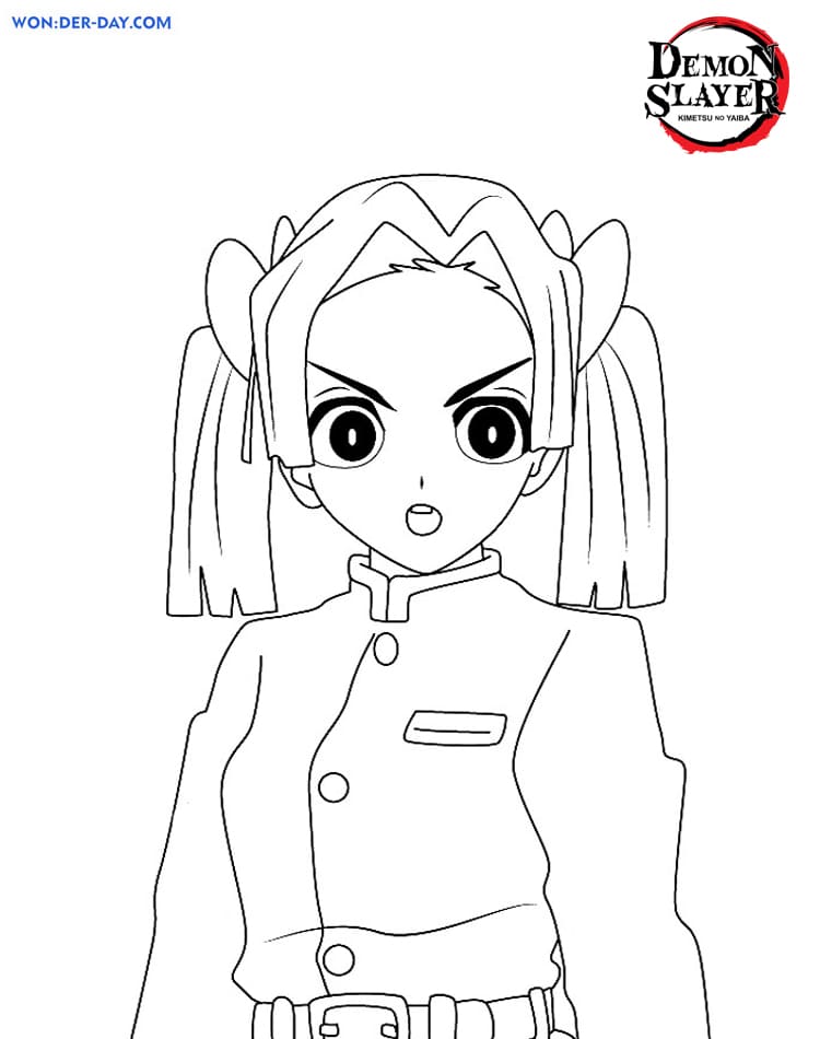 Menina fofa para colorir demon slayer - Imprimir Desenhos