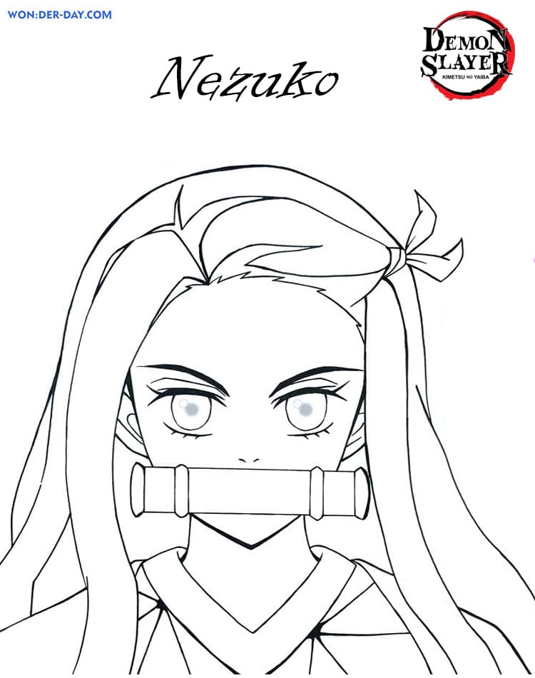 Para Colorir Nezuko do anime Demon Slayer Imprimir Grátis