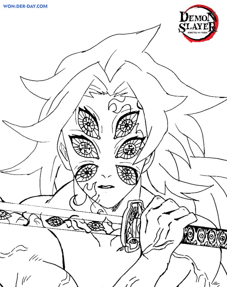 Desenho para colorir do Demon Slayer Squad · Creative Fabrica