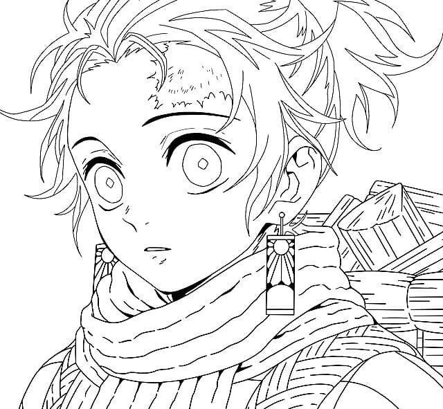 Desenho para colorir do Demon Slayer Squad · Creative Fabrica