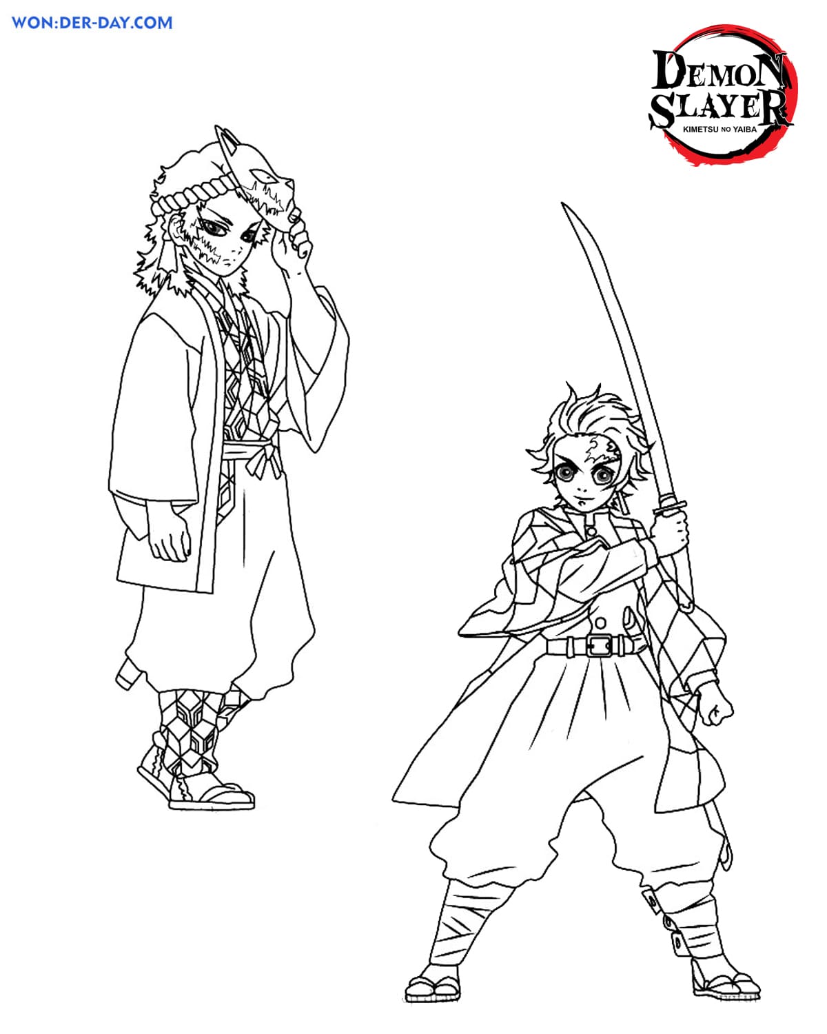 Demon Slayer coloring pages . Printable coloring pages