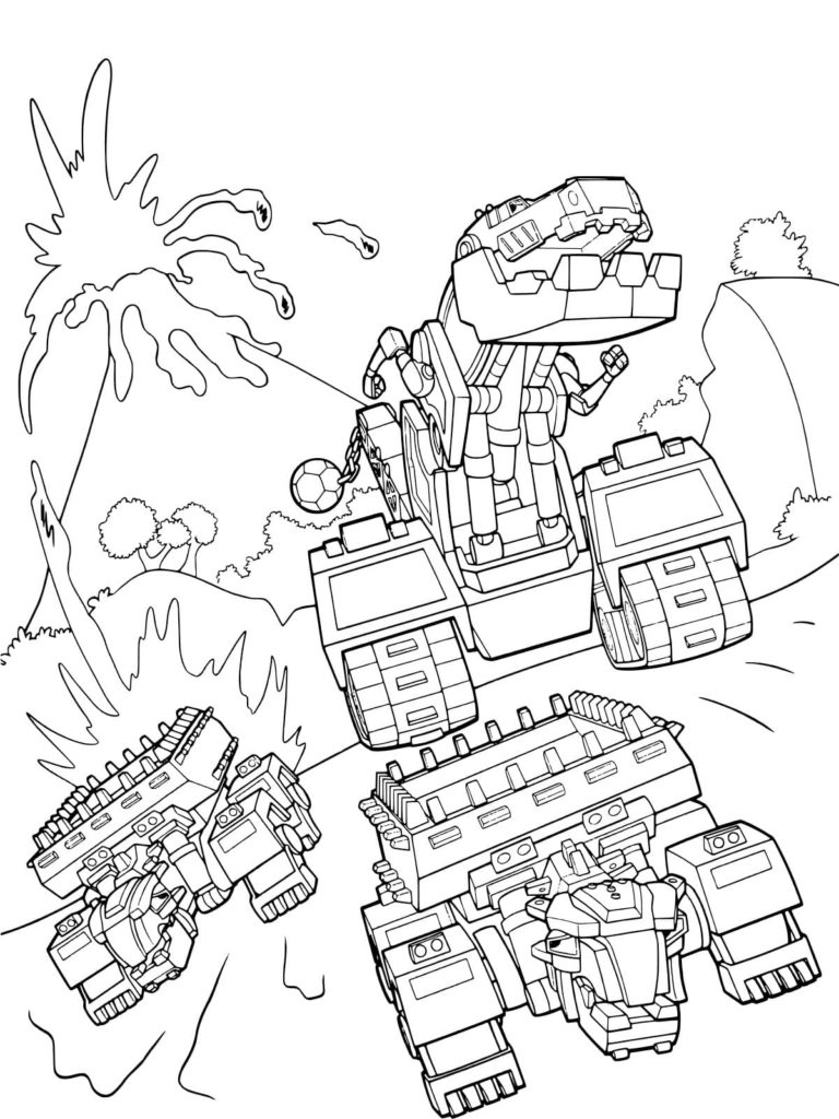 Dinotrux disegni da colorare. Stampa per bambini