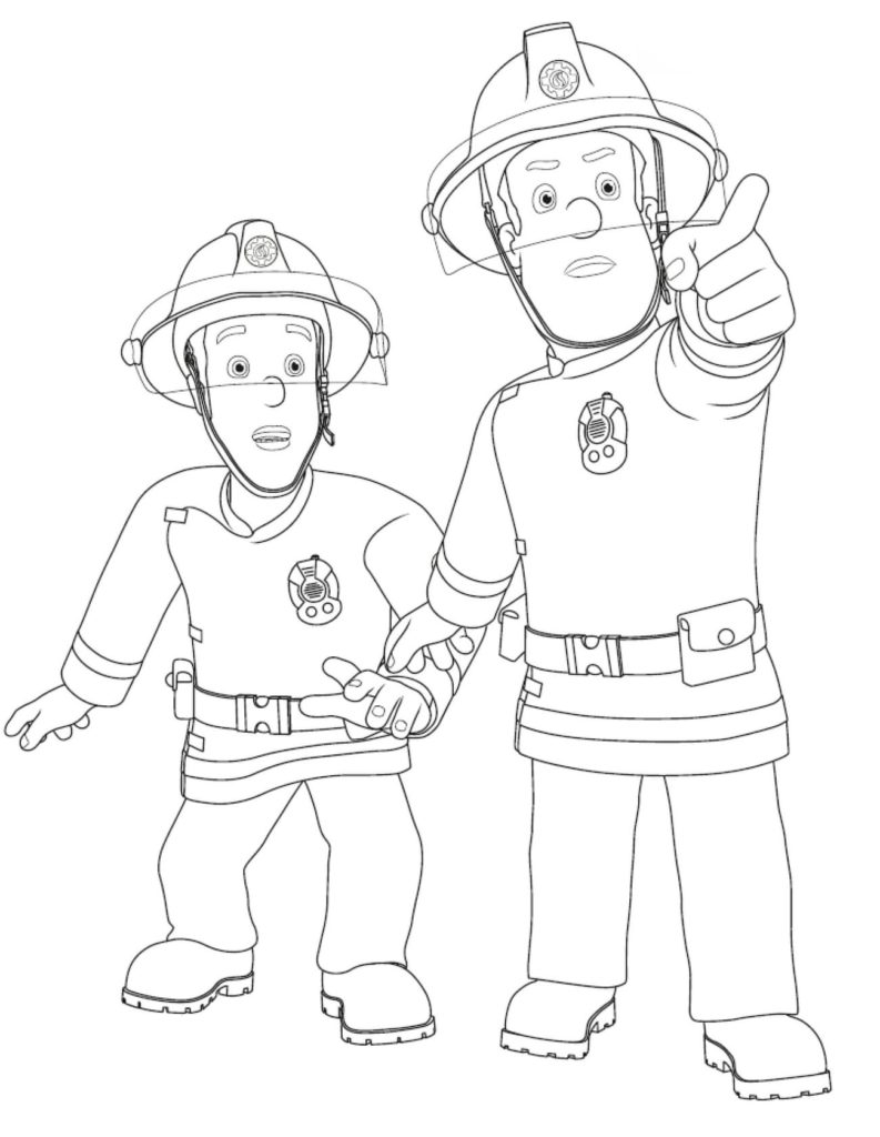 Ausmalbilder Feuerwehrmann Sam . Drucken für Kinder