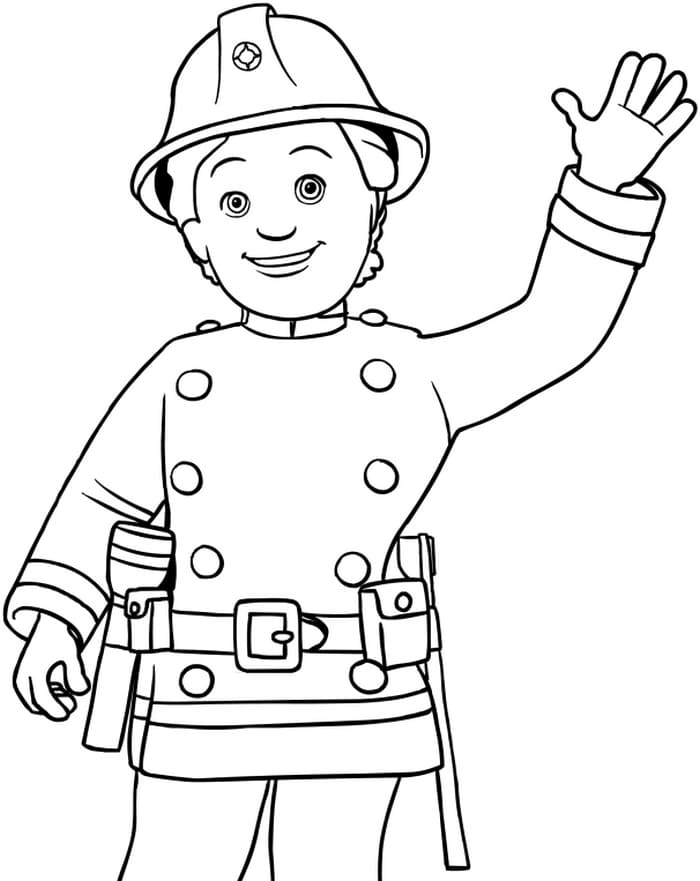 Раскраски Пожарный Сэм. Распечатать для детей
