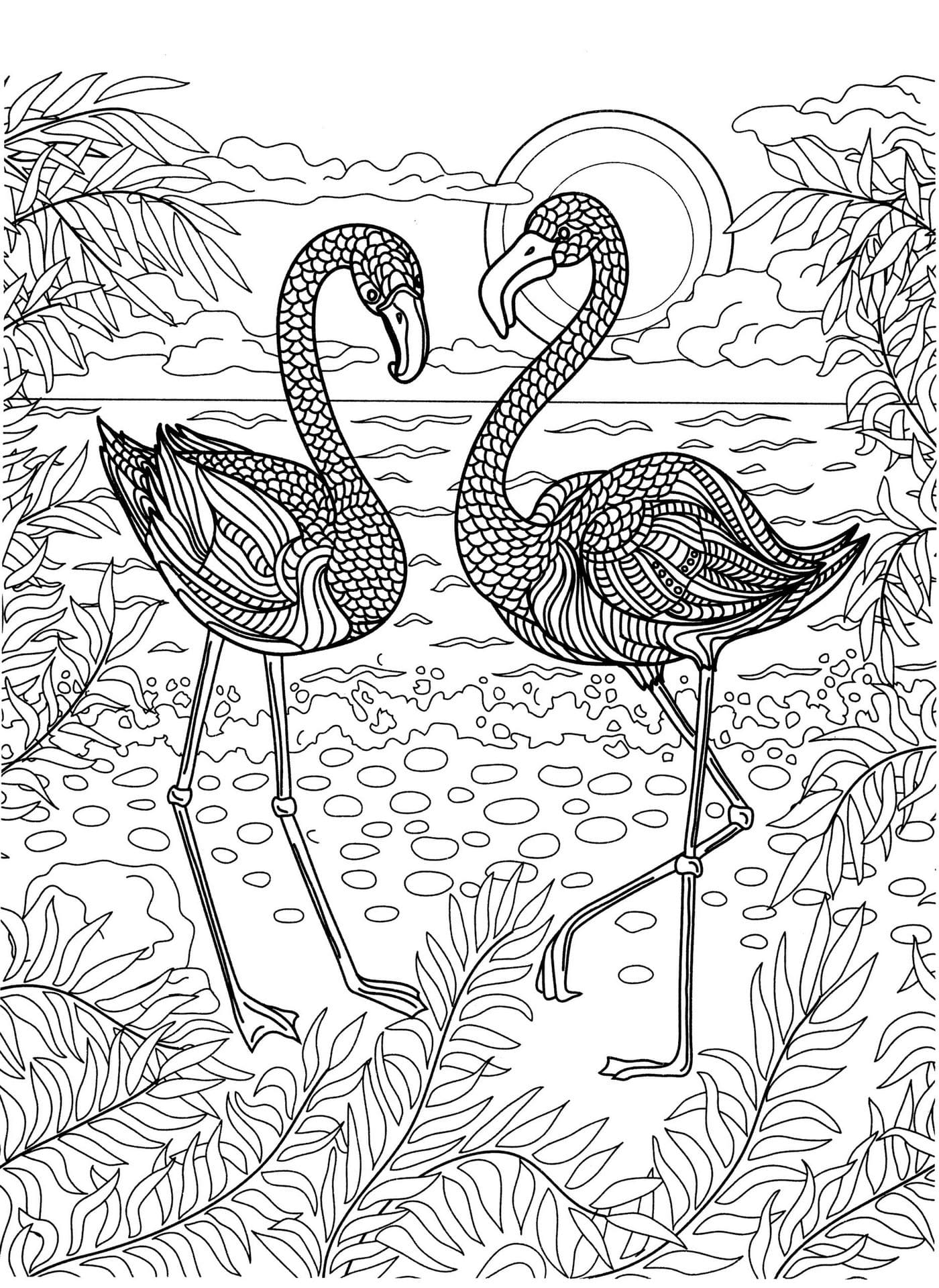 Ausmalbilder Flamingo - Kostenlos Zum Ausdrucken