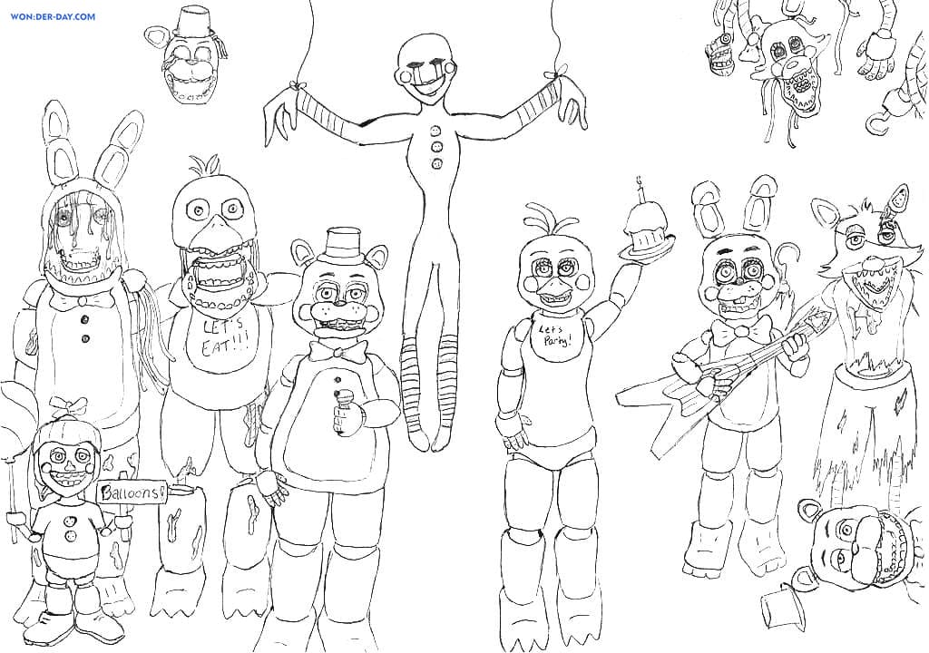 Dibujos de Five Nights at Freddy's para Colorear | WONDER DAY — Dibujos  para colorear para niños y adultos