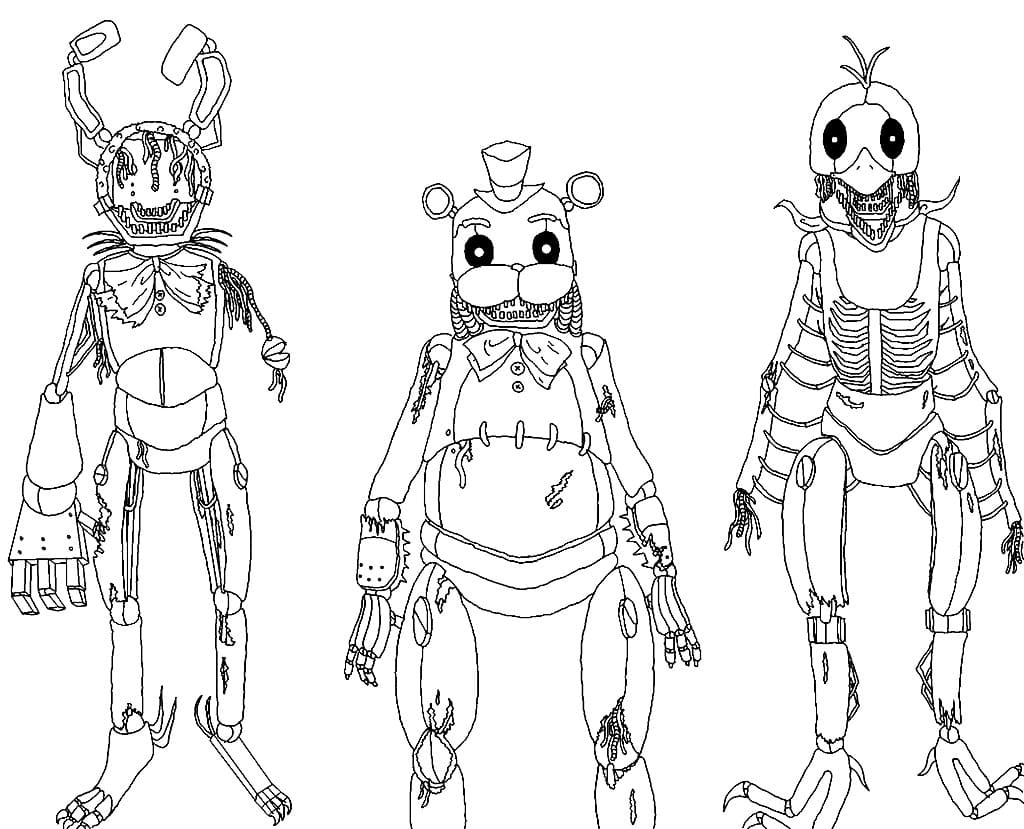 Desenhos para colorir FNAF fofos da Foxy murcha - Desenhos para colorir  gratuitos para impressão