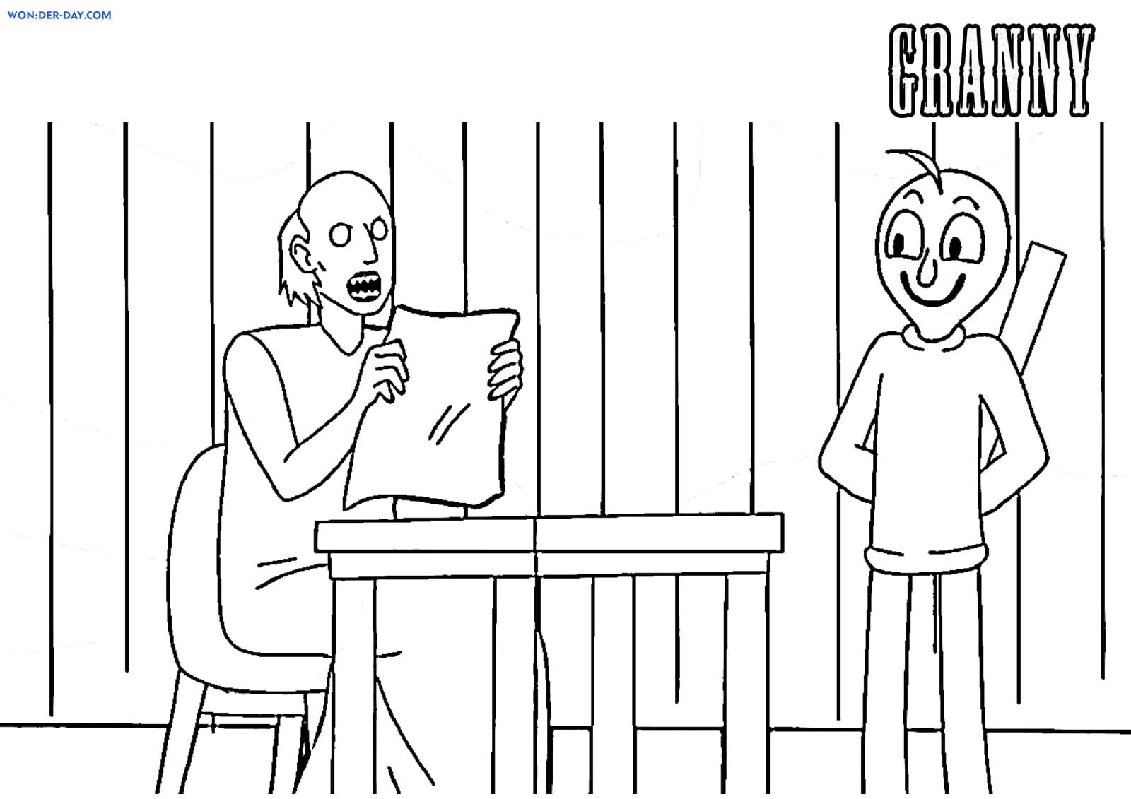 Granny Horror Game Coloring Pages | WONDER DAY — Coloring pages for