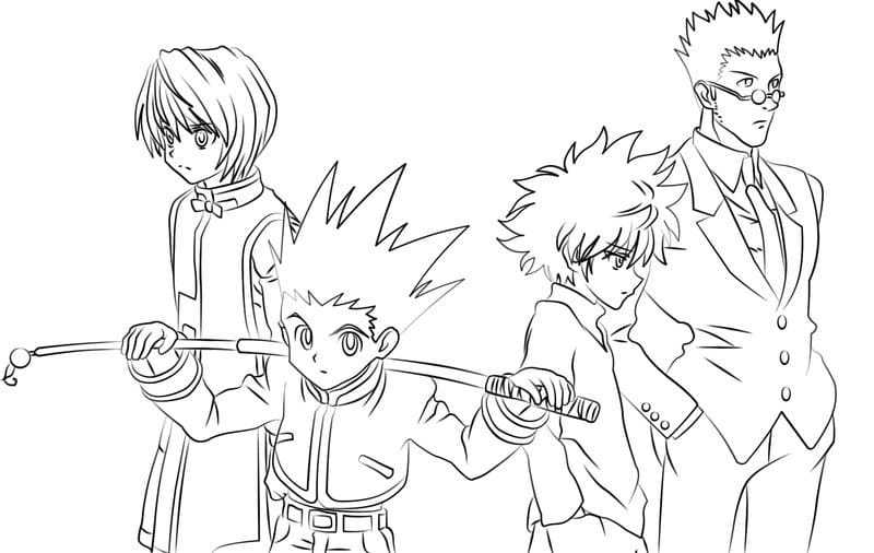 Coloring pages Hunter x Hunter. Print in A4 format  WONDER DAY