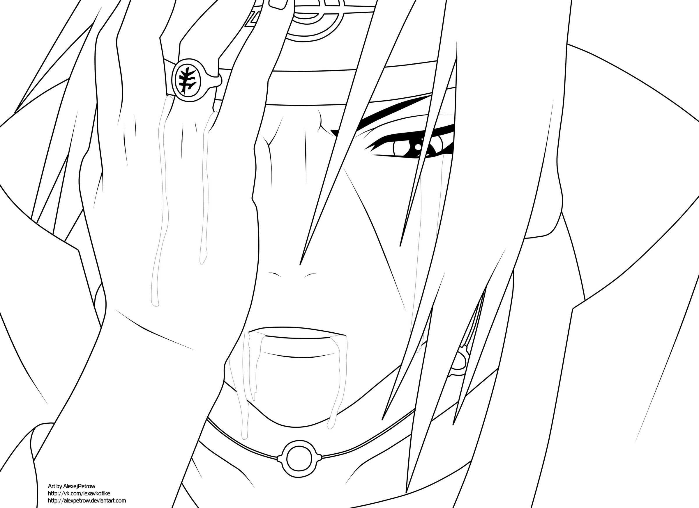 Olhos do Itachi Naruto e Sasuke para colorir e pintar - Imprimir