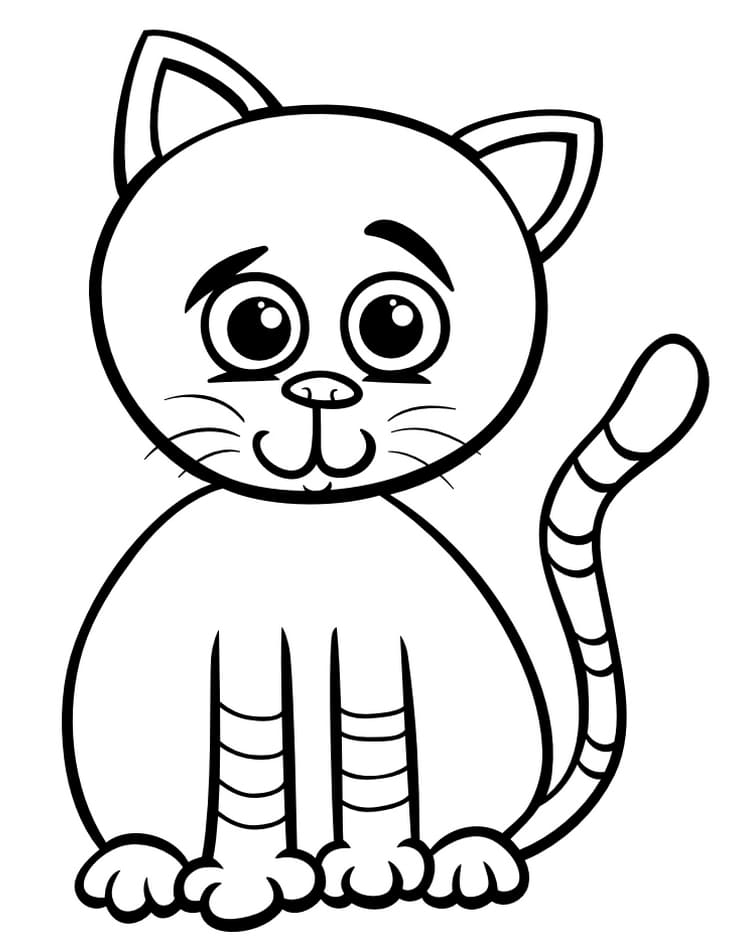 Dibujos de Gatito para Colorear e Imprimir — 