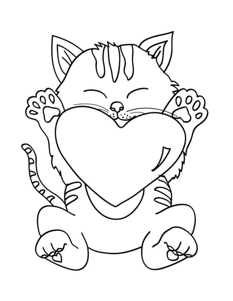 Disegni di Gattino da colorare. Stampa per bambini